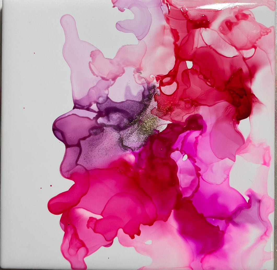 Alcohol Ink on Tile Him