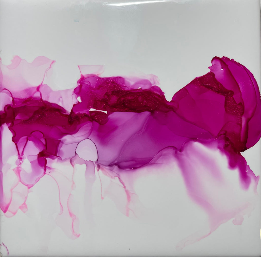 Alcohol Ink on Tile Sensai