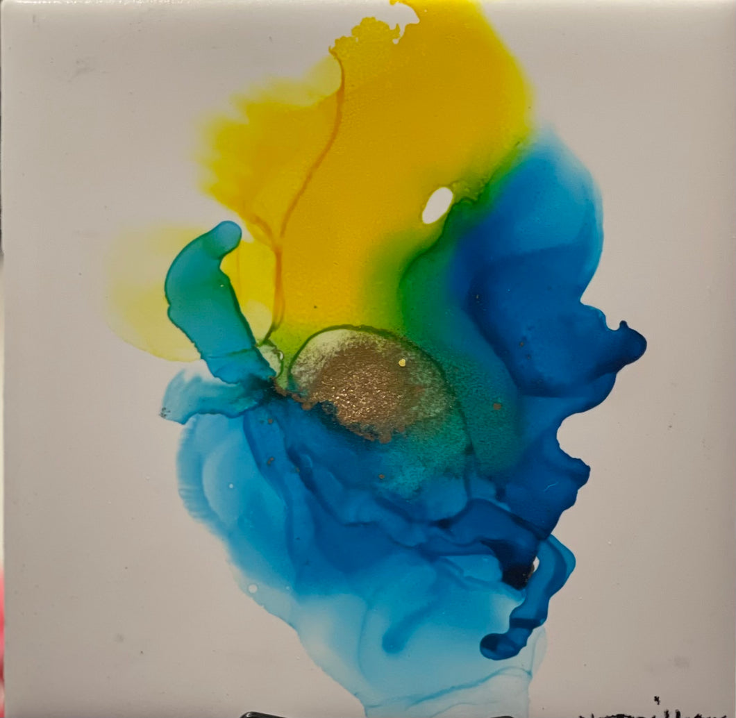 Alcohol Ink on Tile #8